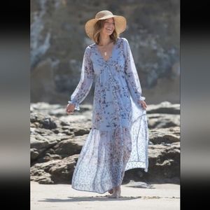Love Stitch Floral maxi dress